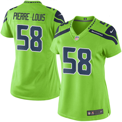 Women's Elite Kevin Pierre-Louis Nike Jersey Green - #58 Rush NFL Seattle Seahawks